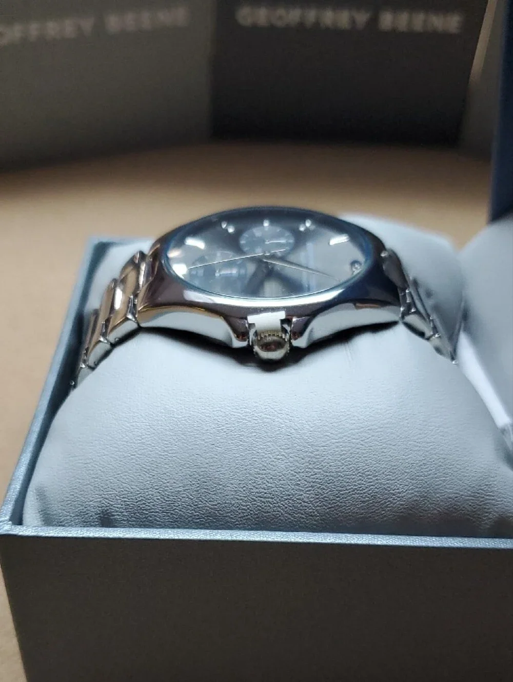 Geoffrey Beene Gold-Tone Men's Chronograph Watch with Gray Dial